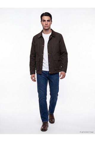 Lcwaıkıkı Classic Kahverengi Regular Fit Kadife Yaka Erkek Ceket