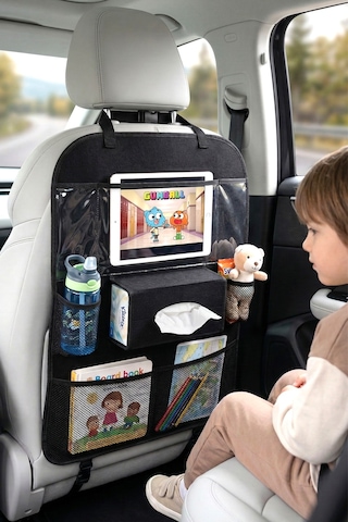 Araç İçi Koltuk Arkası Organizer Koruyucu Kılıf Eşya Düzenleyici Tablet Tutucu Organizer