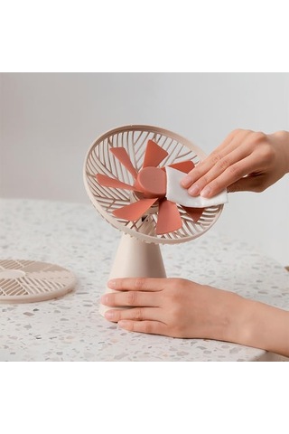 Masaüstü Fan Rainforest Versiyonu Şarj Edilebilir El Fan Çıkarılabilir Mini Sessiz Fan Soğutucu Ev Ofis Açık Hayranları 6551 Beyaz