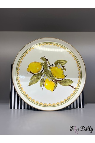 Mıss Betty 9663 Lında Emaye Tepsı 32 Cm Sarı