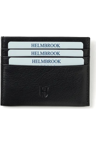 Helmbrook London Barry Erkek Siyah Deri Özel Tasarım Çok Bölmeli Rfid Korumalı Kartlık Siyah