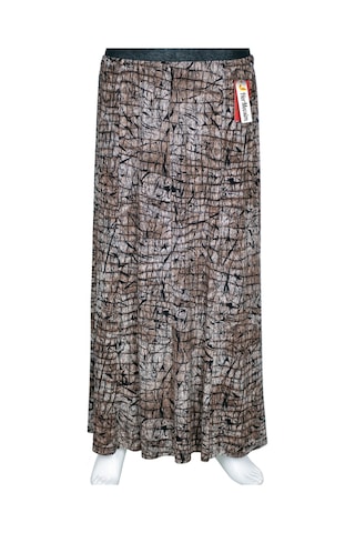 Hesna Kadın Betül 8 Parça Lastikli Astarsız Taş Beji Etek Desen 46 Siyah