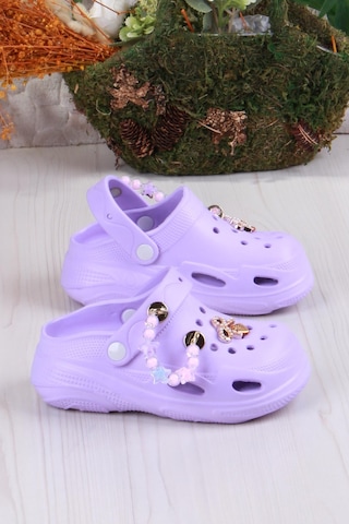 Fort Clx 6990 Plaj Deniz Havuz Terliği Hafif Rahat Esnek Kız Çocuk Terlik Mor