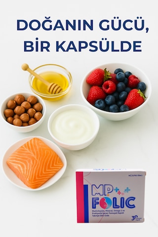 Mp Folic Multivitamin Mineral, Omega-3 Ve Probiyotik içeren Takviye Edici Gıda 30 Tablet