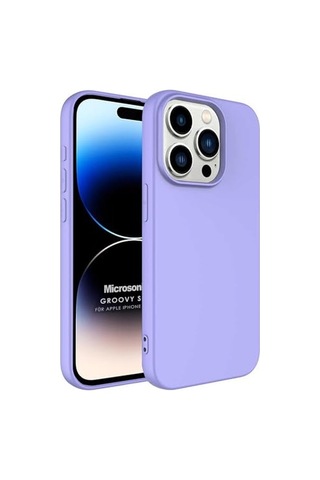 Kılıf Apple İphone 15 Pro Max İçin Groovy Soft Lila İphone 15 Pro Max İle Uyumlu Kılıf - Lila