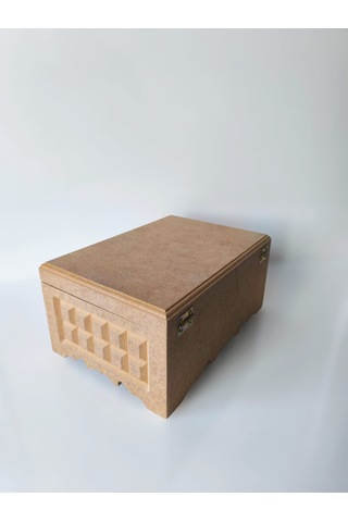 Ahşap-boyanabilir-desenli-çok Amaçlı Dikdörtgen Kutu