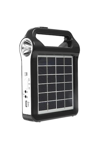 Techtic Kamp Lambası Solar El Feneri Güneş Enerjili Kamp Feneri Siyah