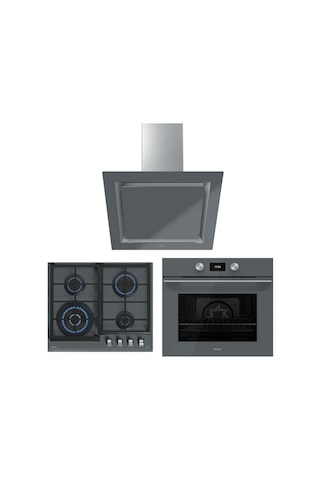 Teka HLB 8600 ST - GZC 64320 XBC ST - DLV 68660 ST TOS Urban Serisi Gri Ankastre Set