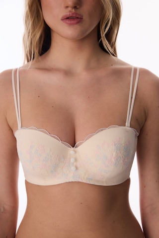 Penti Bej Lotus Straplez Broderie Balenli Sütyen