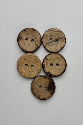 Orta Boy 18 Mm Doğal Desenli Kokonat Kaban Çeket Hırka Yelek Düğmesi 5 Adet