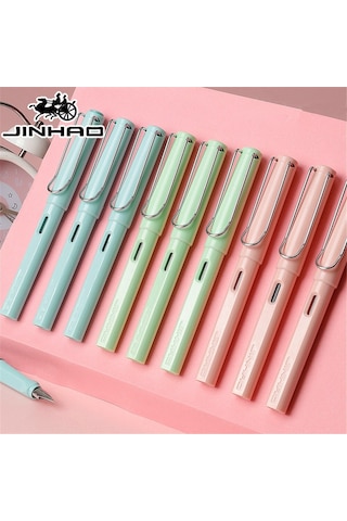 Jinhao Dolma Kalem Sert Mika Gövde F Uç Pastel Toz Pembe