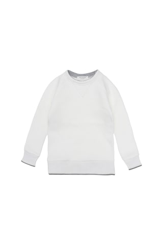 Petit Boom Kontrast Şardonlu Sweatshirt Beyaz