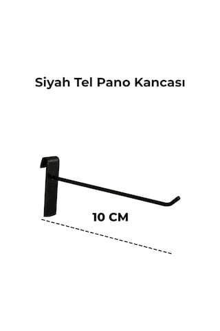 10 Cm 50 Adet Siyah Tel Pano Kancası Raf Askısı Siyah