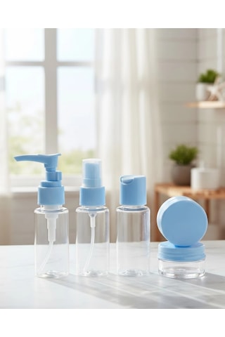 30 Ml 5 Li Seyahat Boy Kozmetik Organizer Seti Mavi