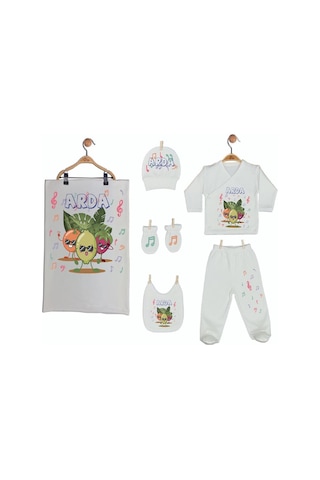 Pia Baby Gl 1903-07 İsme Özel Battaniye Zıbın Set Krem