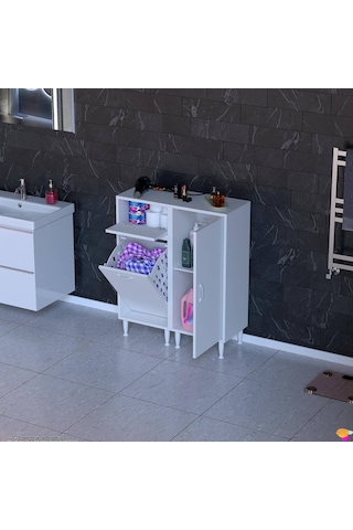 Modilayn Yenice 70x97x32,5 Cm 3 Raflı Ve 3 Sepetli Dolap İle Çamaşırlarınız Artık Daha Düzenli. Beyaz