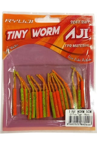 Ryuji Tiny Worm 5cm Silikon Yem 18 Adet Pink Uv Glow