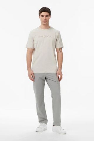 Nautica Erkek Bej Regular Fit Baskılı T-shirt-14489