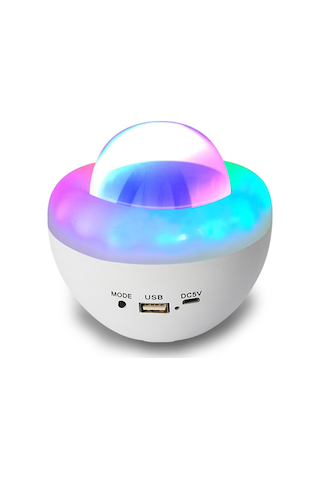 Teltree Usb Şarjlı Led Işık Projeksiyonu Ve Bluetooth Hoparlör - Akıllı Ses Kontrolü Odalar İçin Ambiyans Lambası Beyaz