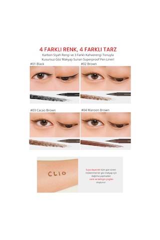 Clio Superproof Pen Liner Kill Brown 02 Brown