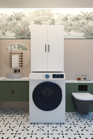 Terra İki Kapaklı Çamaşır Makinesi Dolabı Beyaz