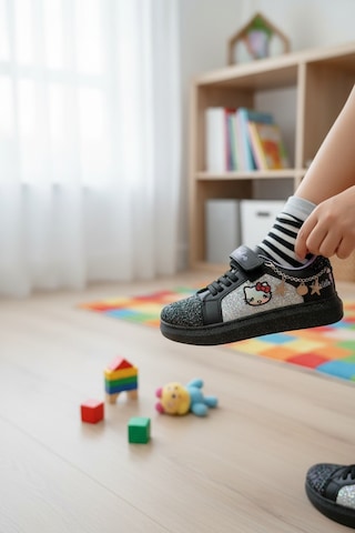 Enoch Hello Kitty Karakterli Ve Zincir Detaylı Kız Çocuk Ayakkabı Siyah