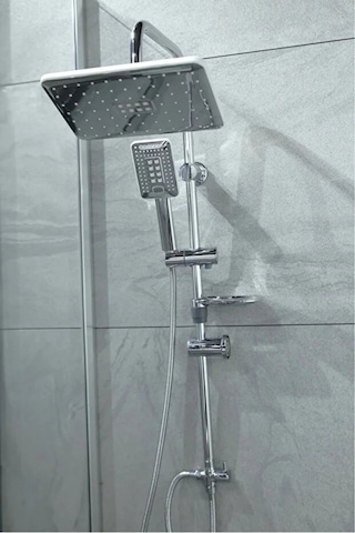 Krom 4lü Set Banyo Bataryası Eviye Bataryası Lavabo Bataryası Duş Tepe Yağmurlama Seti Özel Seri 2 Krom