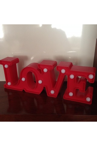 Love Temalı Lamba Çok Renkli