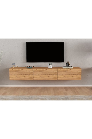 Artem 3 Kapaklı Duvara Monte Tv Ünitesi- Atlantik Çam Bej