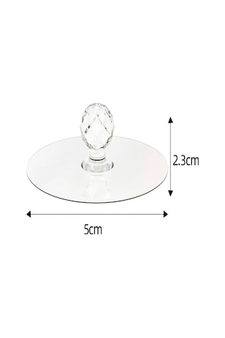 Mucit Home Şeffaf Kristal Başlıklı 2'li Yapışkanlı Kulp Dolap Çekmece Kulp Tutacak Askı Renkli
