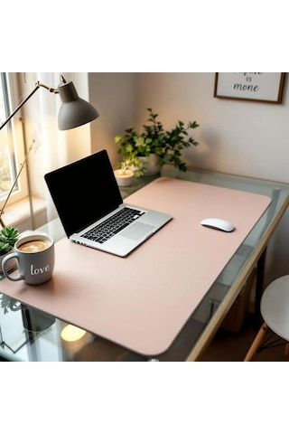 Mouse Pad Blush Nude Masa Matı 140x80cm Suni Deri Desk Mat