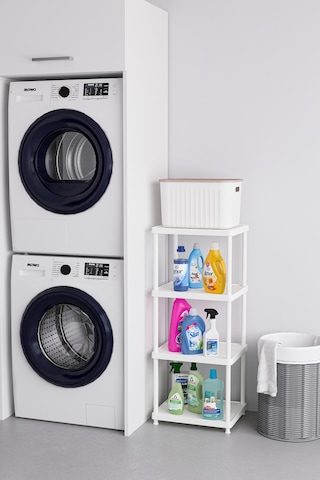 Beyaz 4 Katlı 33x40 Ekstra Geniş Düzenleyici Mutfak Banyo Ve Kiler Rafı