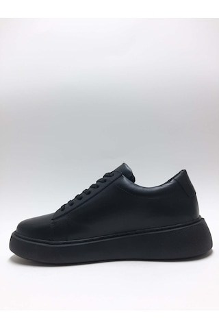 Tria Polo Hakiki Deri Hafif Bağcıklı Kalın Taban Siyah Sneaker Erkek Ayakkabı C-91200246trıa