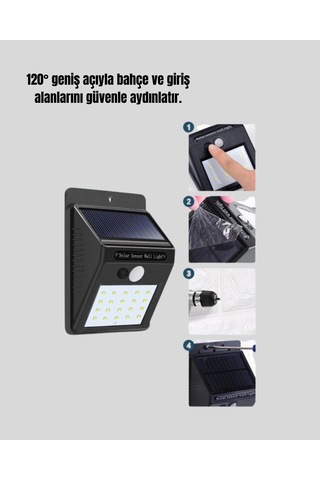 Mey İthalat Kablo Gerektirmeyen Solar Led Bahçe Ve Veranda Işığı Yeni Nesil Çok Renkli
