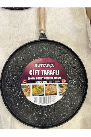 Mutfakça Çiftaraflı Döküm 36 Cm Et Balık Gözleme Tavası