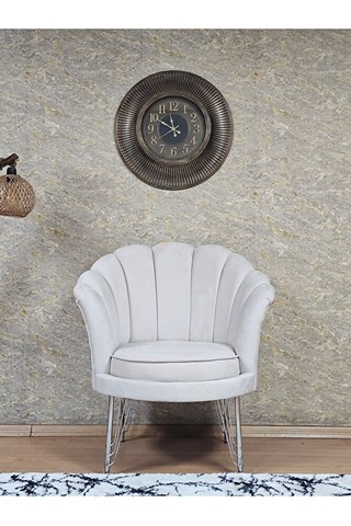 Tekli İstiridye Krom Kaplama Telli Ayak Çay Seti Koltuk Tekli Ber Çok Renkli