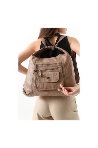 571 Collections Suni Deri Sırt Çantası Vizon Model: 571-13-13m Vizon
