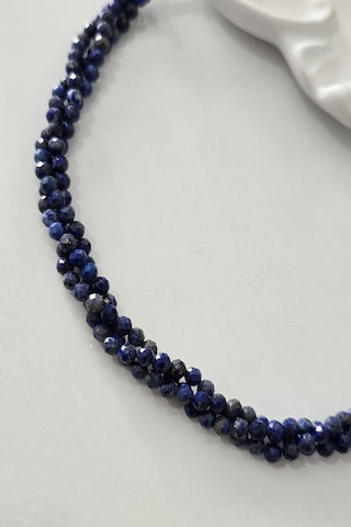 Sertifikalı 3 Mm Faset Kesim Lapis Lazuli Doğaltaş Kolye 3 Sıra 262 Lacivert