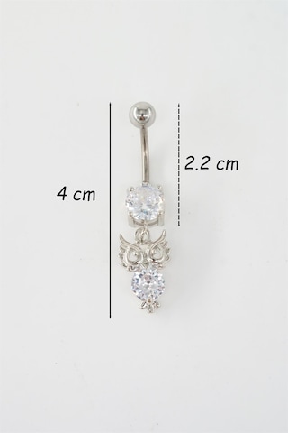 Kadın 316l Anti Alerjenik Sallantılı Baykuş Figürlü Göbek Piercing