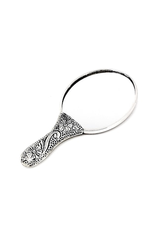 Altın Sepeti GA094 Gümüş Çiçekli El Aynası