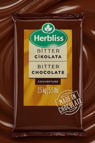 Herbliss Altınmarka Bitter Kuvertür Çikolata 2.5 Kg