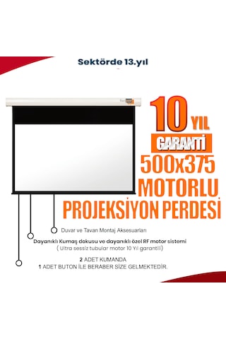 Sanper 500x375 Cm Motorlu Projeksiyon Perdesi