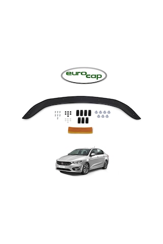 Eurocap Fiat Egea Ön Kaput Koruma Rüzgarlığı 3 Mm Akrilik Abs Parlak Siyah Deflektör 2015-