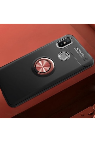Xiaomi Mi 8 Se Kılıf Yüzüğü Stant Ve Araç Tutucu Olabilen Şık Esnek Premium Silikon Kapak Ryc/ravel Siyah - Rose Gold