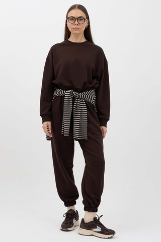 Buly Cozy Beli Lastikli Jogger Eşofman Altı Acı Kahve