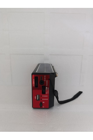 Solar Fm Radyo Bluetooth Hoparlör Mp3 Çalar Usb.tf.aux Çalar El Feneri - Kırmızı- Tek Ebat