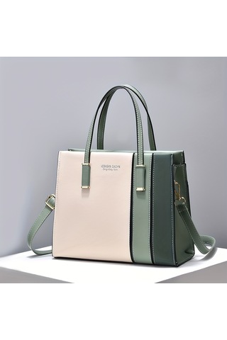 Renk Bloklu Trendy Omuz Çantası