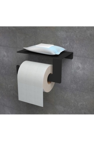 Tasagram Siyah Telefon Raflı Tuvalet Kağıtlık