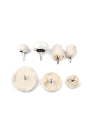 Geeroyoo 6.35mm Pamuklu Yün Cila Tekerlek Seti, 7 Parça - Hızlı Ve Etkili Parlatma