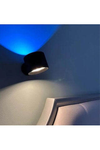Rgb Uzaktan Kumandalı Şarjlı Duvar Aplik Led Gece Lambası Siyah